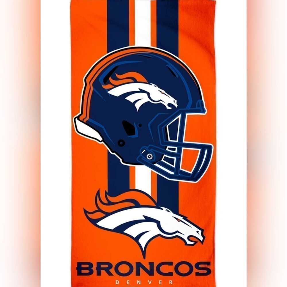 NFL BBroncos Denver Team Color Beach Towel 30× 60 New